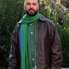 Wuthering Heights 2026 Shazad Latif Brown Leather Jacket