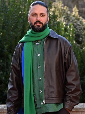 Wuthering Heights 2026 Shazad Latif Brown Leather Jacket