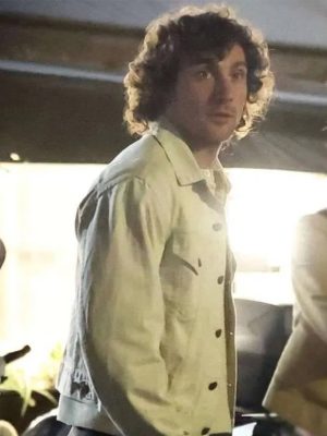 Aaron Taylor-Johnson White Cotton Jacket