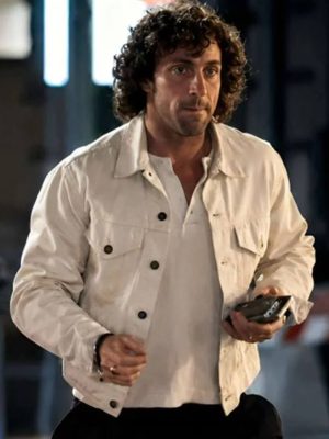 Aaron Taylor-Johnson White Cotton Jacket