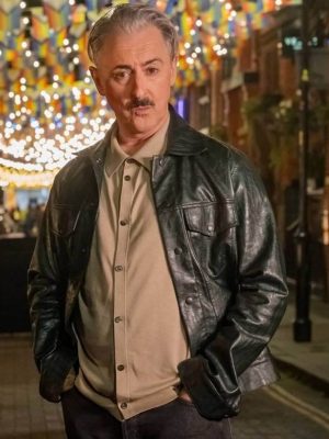 Alan Cumming Tip Toe 2026 Black Leather Jacket