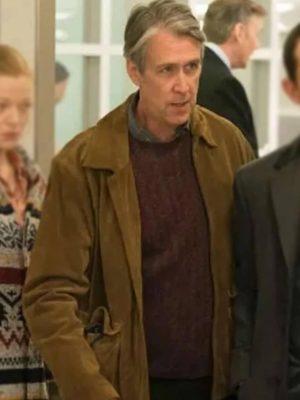 Alan Ruck Succession S01 Brown Suede Jacket