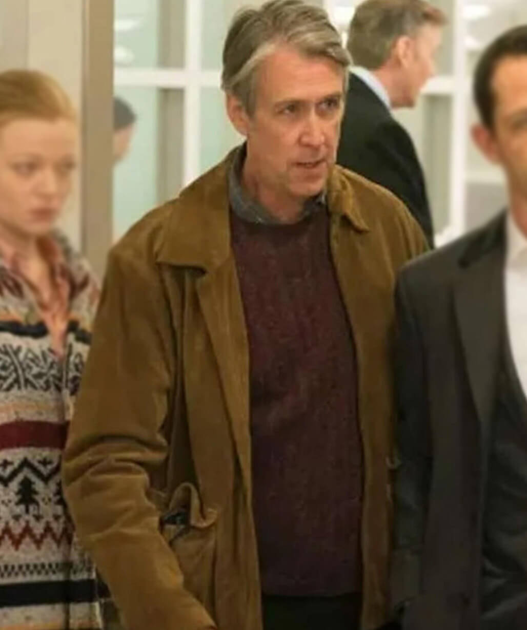 Alan Ruck Succession S01 Brown Suede Jacket