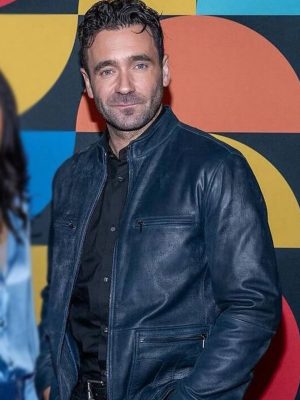Allan Hawco Saint-Pierre Premiere Blue Leather Jacket