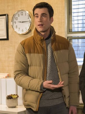 Ben Hawthorne Resident Alien S02 Brown Puffer Jacket