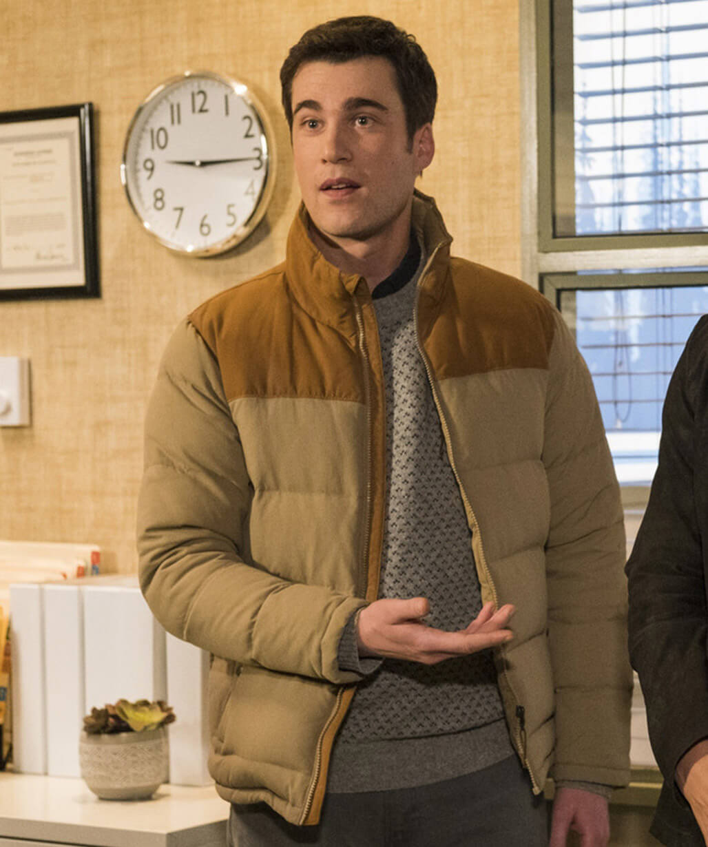 Ben Hawthorne Resident Alien S02 Brown Puffer Jacket
