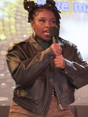 Courtney Taylor Abbott Elementary S04 Leather Jacket