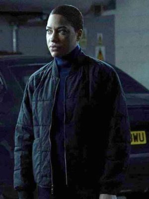 Cush Jumbo Criminal Record S02 Black Bomber Jacket