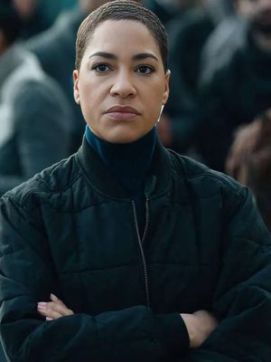 Cush Jumbo Criminal Record S02 Black Bomber Jacket