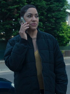 Cush Jumbo Criminal Record S02 Black Bomber Jacket