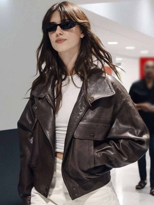 Daisy Edgar-Jones Brown Leather Jacket
