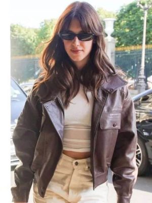 Daisy Edgar-Jones Brown Leather Jacket