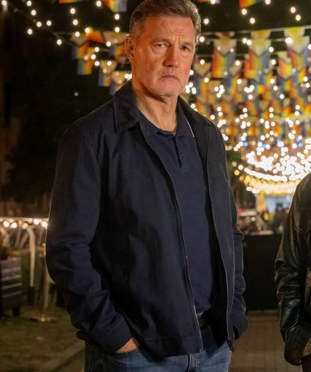 David Morrissey Tip Toe 2026 Blue Cotton Jacket