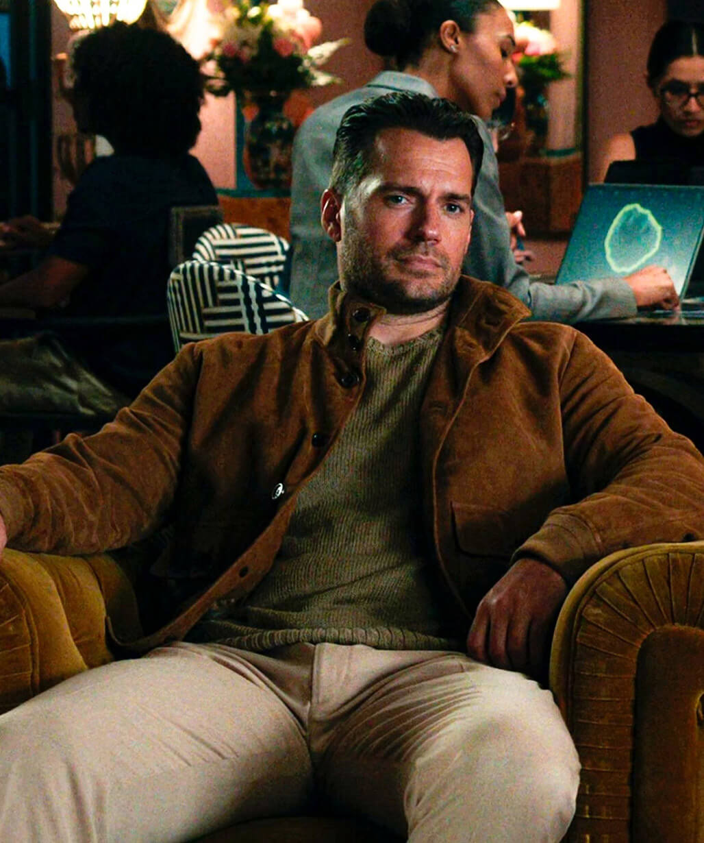 Henry Cavill In the Grey 2026 Brown Suede Jacket