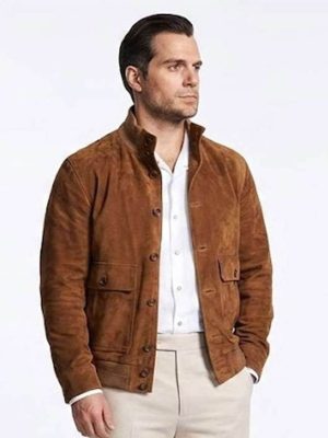 Henry Cavill In the Grey 2026 Brown Suede Jacket