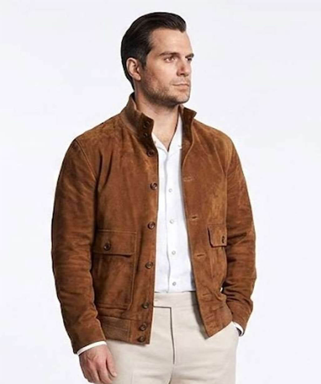 Henry Cavill In the Grey 2026 Brown Suede Jacket