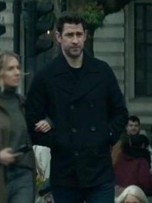 Jack Ryan Ghost War 2026 Black Wool Peacoat