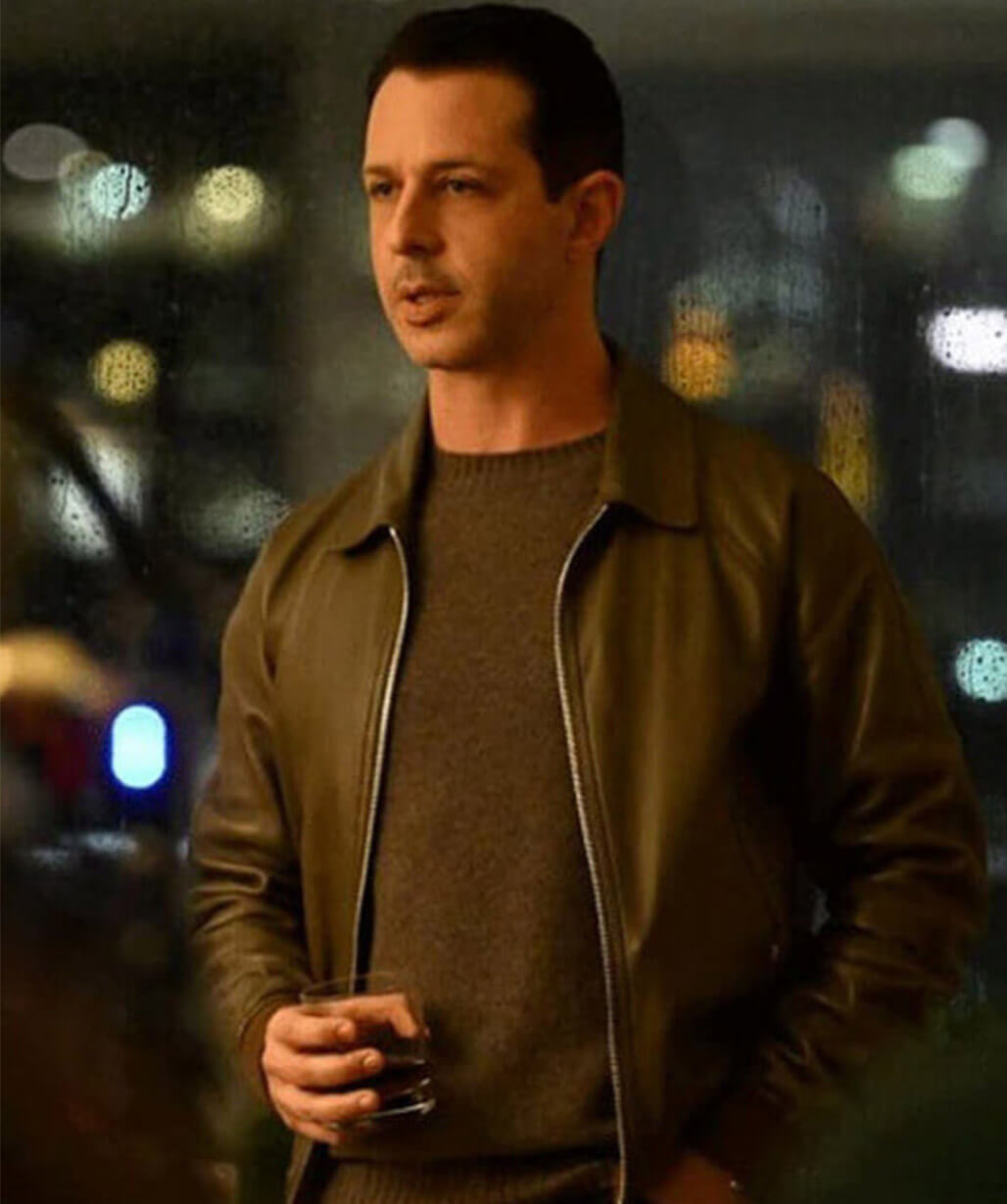 Jeremy Strong Succession S03 Brown Leather Jacket