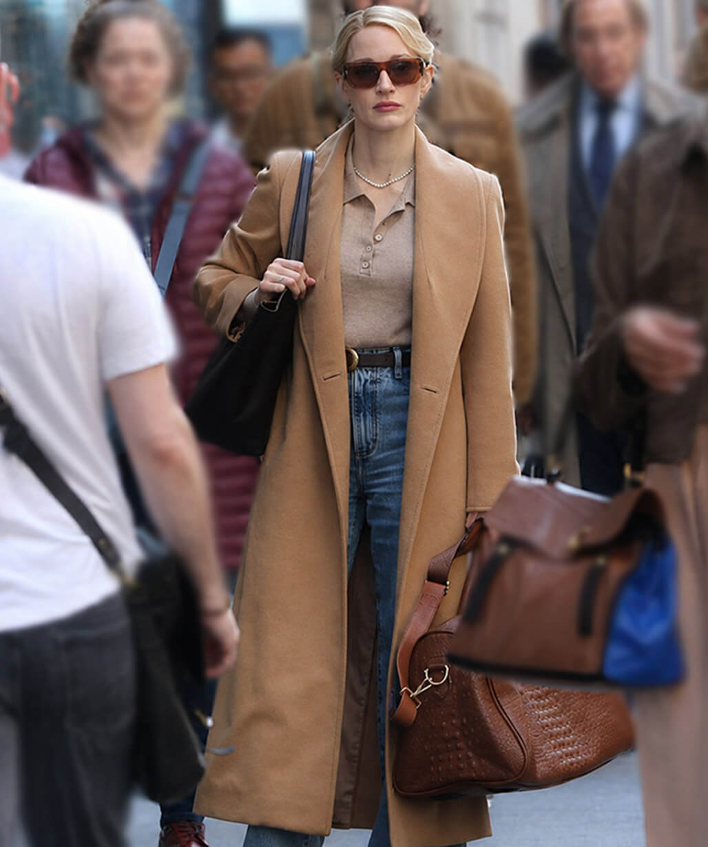 Jessica Chastain Off Weeks 2026 Wool Coat
