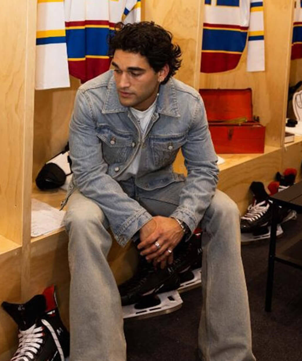 Josh Heuston Off Campus Premiere Blue Demin Jacket