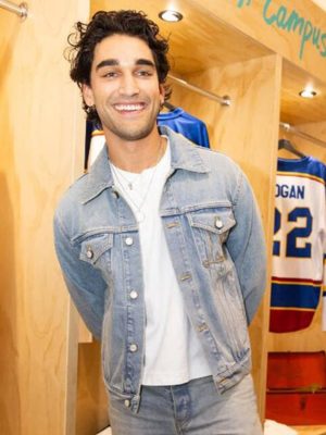 Josh Heuston Off Campus Premiere Blue Demin Jacket