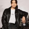 Jungkook NYC 2026 Black Leather Jacket