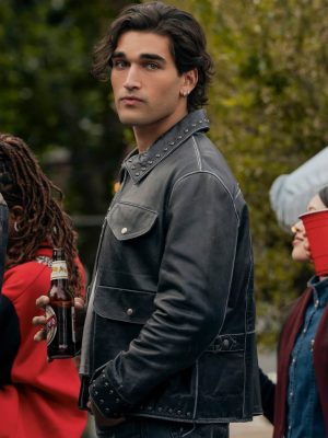Justin Kohl Off Campus S01 Black Leather Jacket