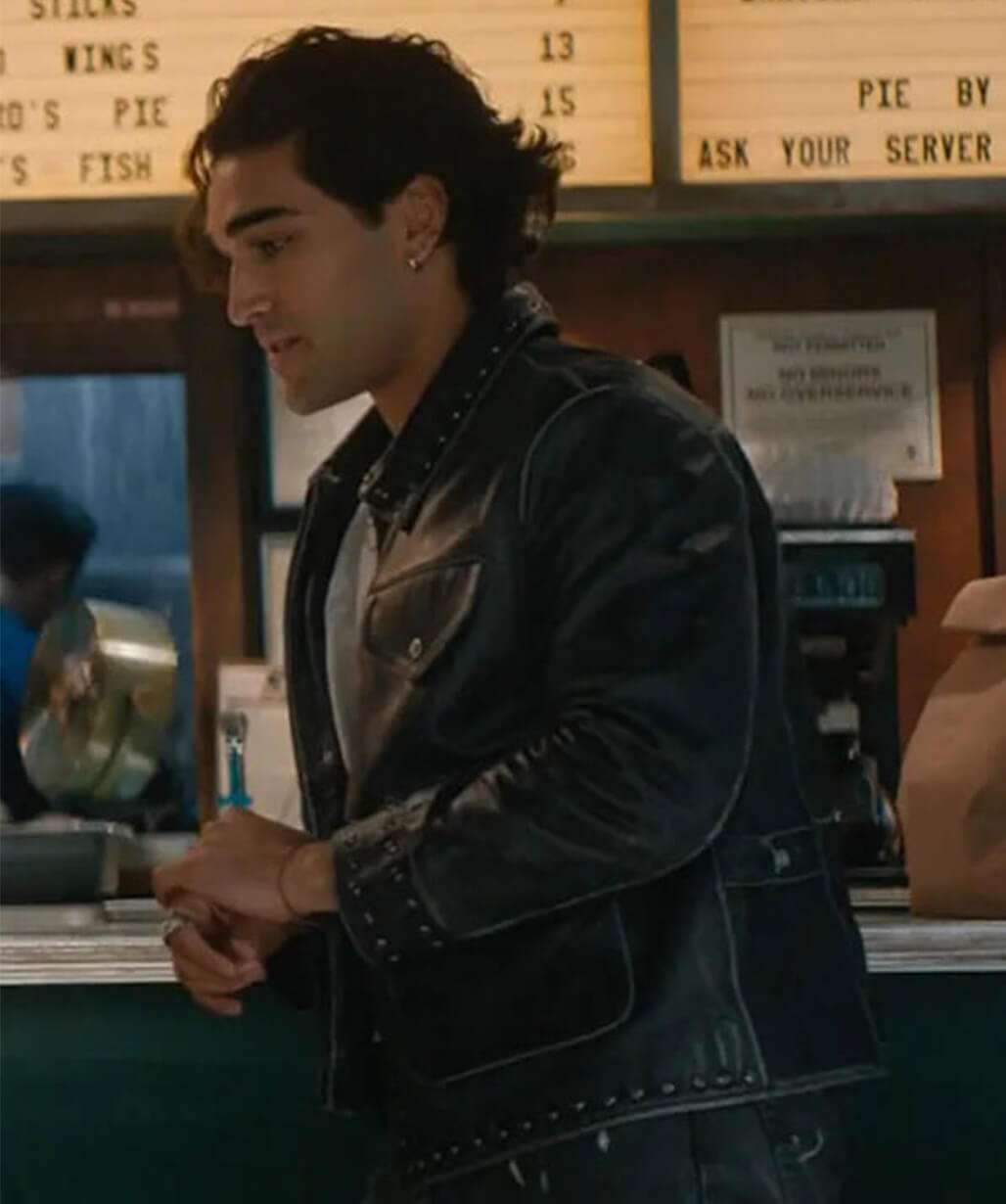 Justin Kohl Off Campus S01 Black Leather Jacket