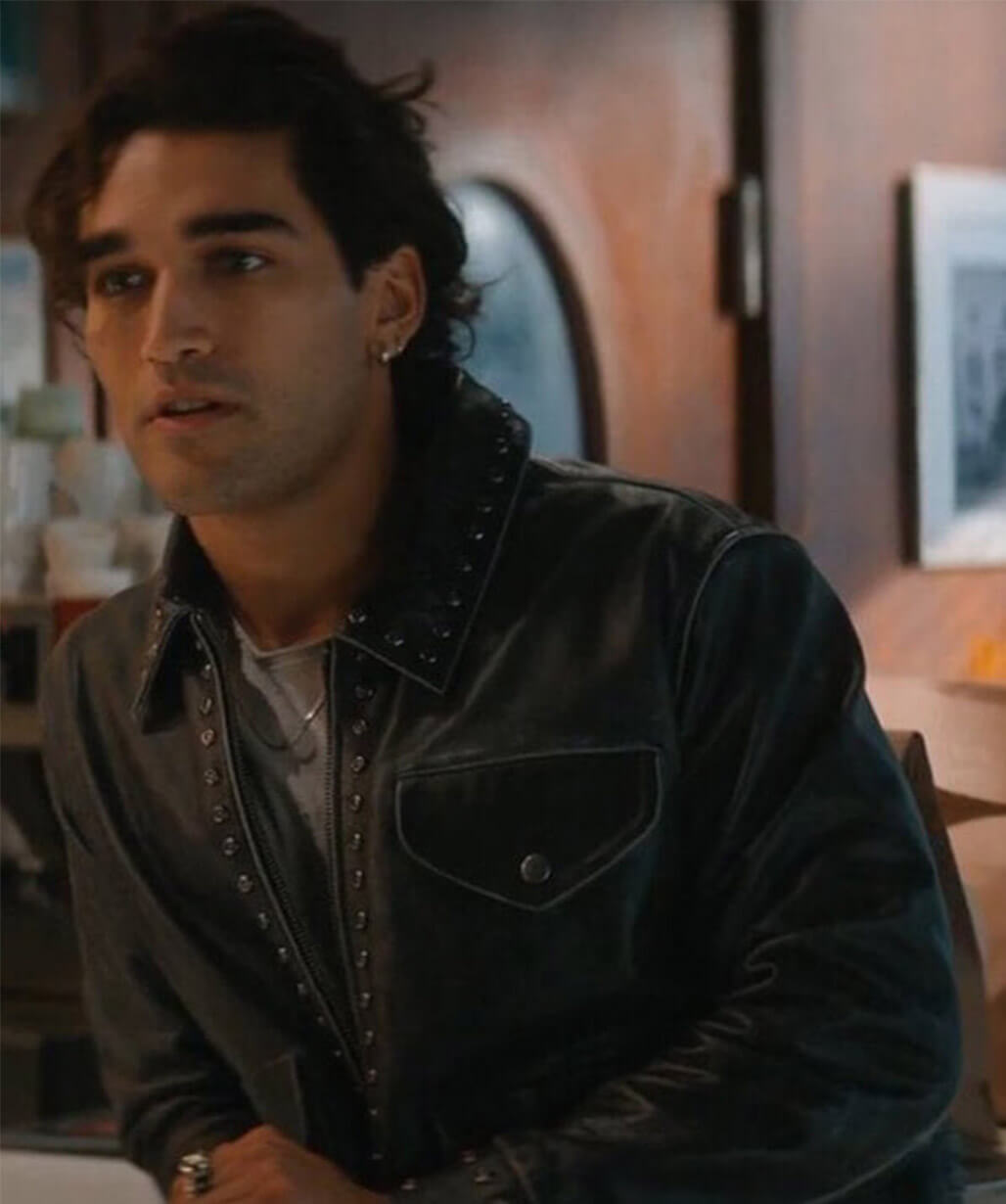 Justin Kohl Off Campus S01 Black Leather Jacket