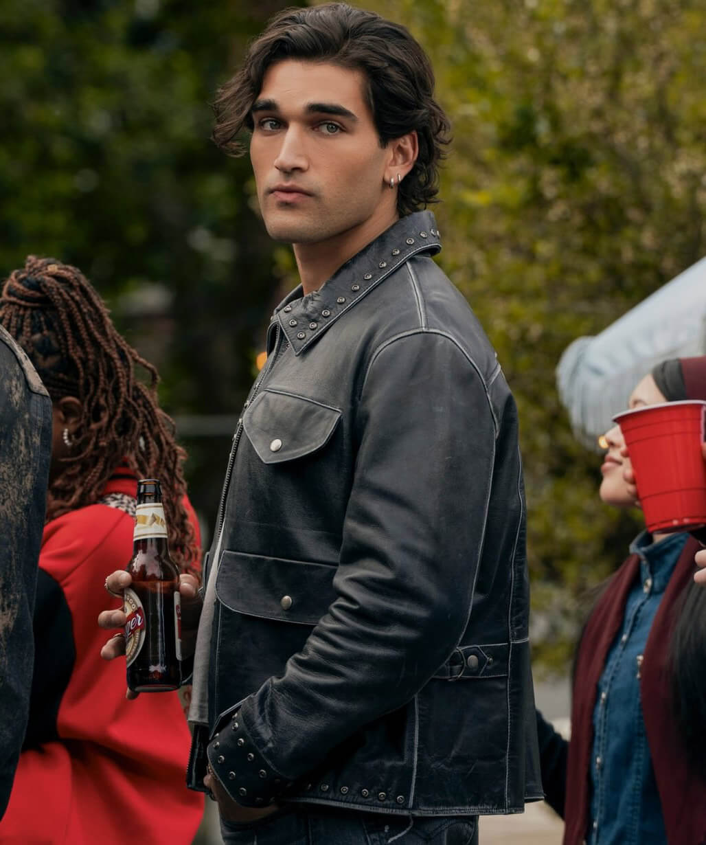 Justin Kohl Off Campus S01 Black Leather Jacket