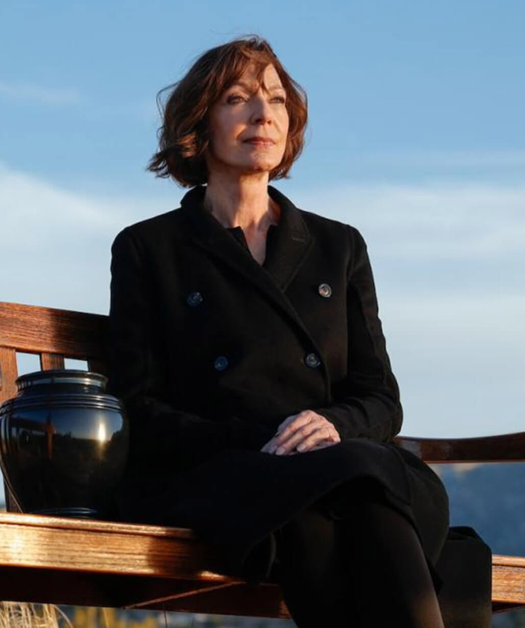 Miss You Love You 2026 Allison Janney Black Wool Coat