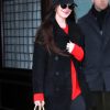 NYC 2026 Dakota Johnson Black Suede Coat