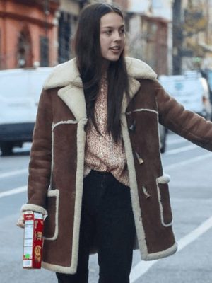 Olivia Rodrigo Brown Suede Shearling Coat