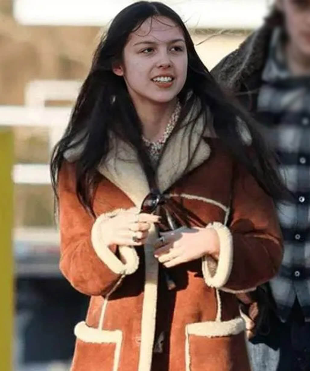 Olivia Rodrigo Brown Suede Shearling Coat