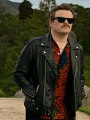 Power Ballad 2026 Jack Reynor Black Leather Jacket