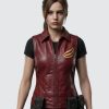 Resident Evil 2 Claire Redfield Maroon Leather Vest