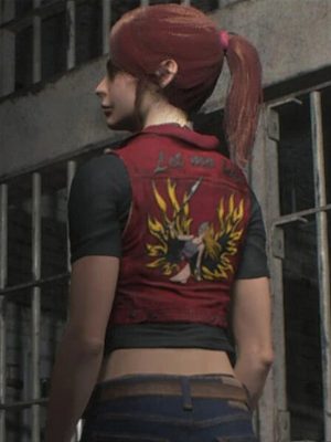 Resident Evil Code Veronica Claire Redfield Red Leather Vest