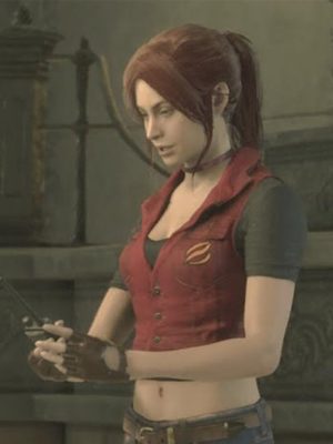 Resident Evil Code Veronica Claire Redfield Red Leather Vest