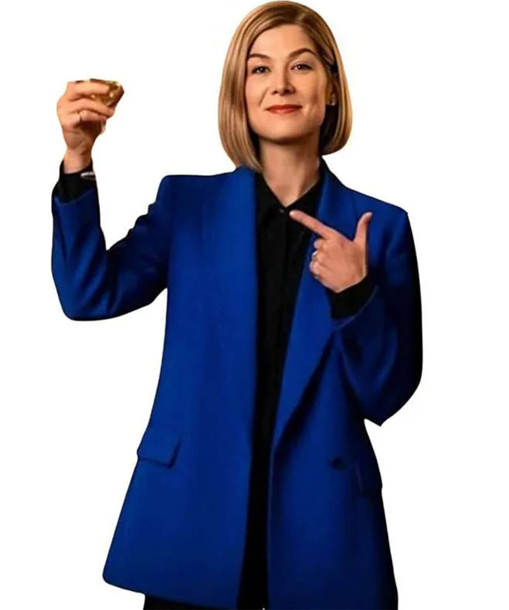 Rosamund Pike Ladies First 2026 Blue Blazer
