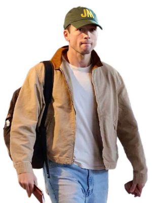 Taron Egerton Beige Cotton Jacket