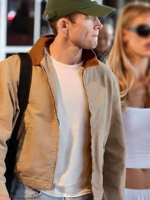 Taron Egerton Beige Cotton Jacket