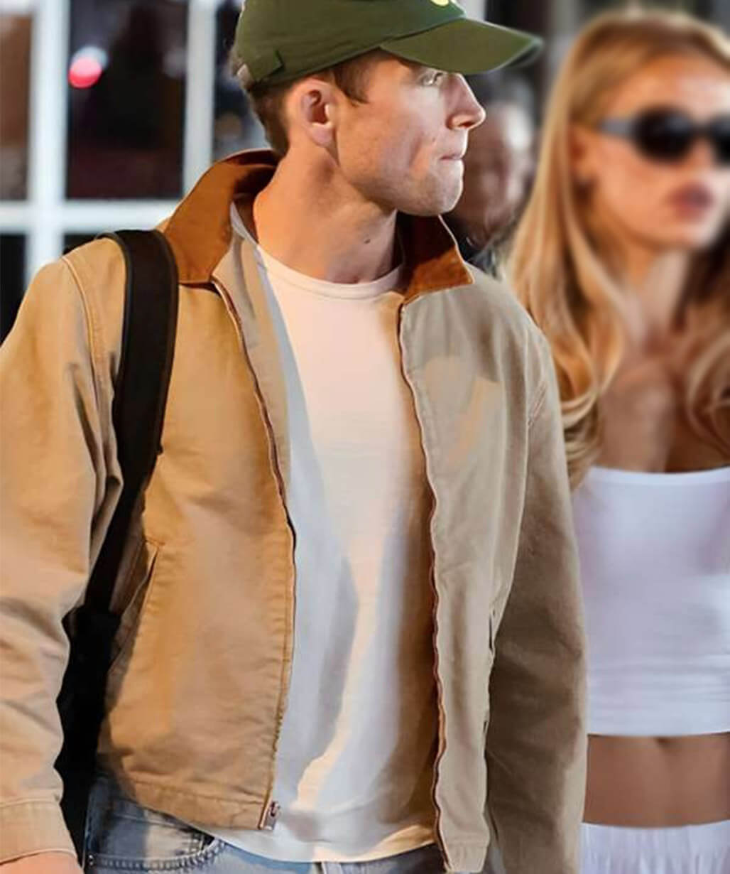 Taron Egerton Beige Cotton Jacket