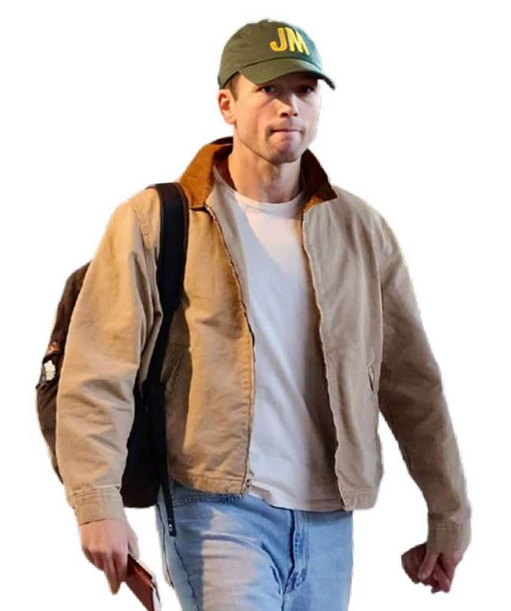 Taron Egerton Beige Cotton Jacket