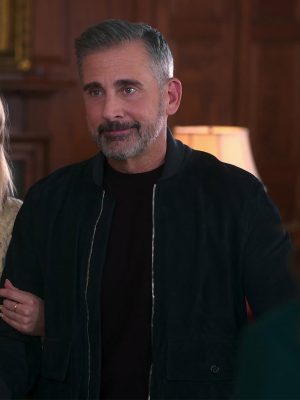 The Four Seasons 2026 Steve Carell Suede Bomber Jacket
