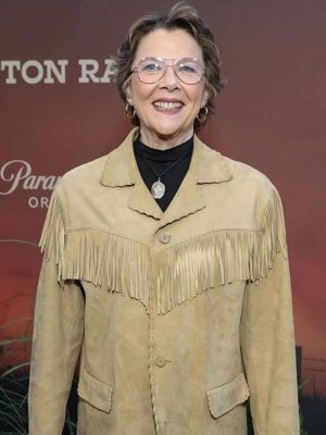 Annette Bening Dutton Ranch 2026 Suede Fringe Jacket