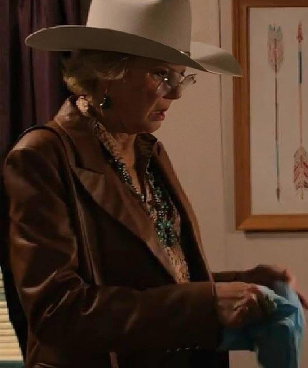 Beulah Jackson Dutton Ranch 2026 Brown Leather Blazer