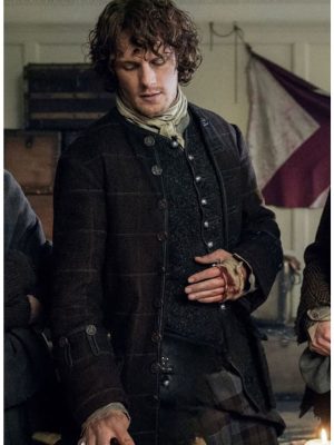 Jamie Fraser Outlander Sam Heughan Brown Wool Coat Jacket