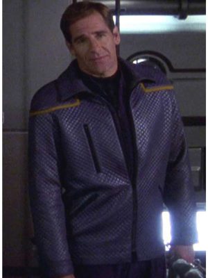 Star Trek Enterprise Jonathan Archer Grey Quilted Leather Jacket