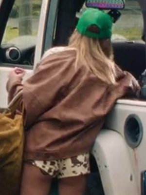 Chloe East Roommates 2026 Brown Leather Jacket