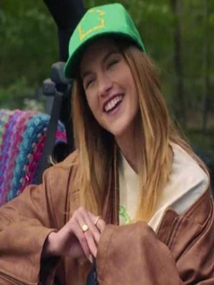 Chloe East Roommates 2026 Brown Leather Jacket